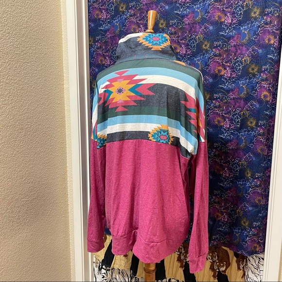 🌈 Beautiful bohemian mock zipper sweater - Picture 7 of 11